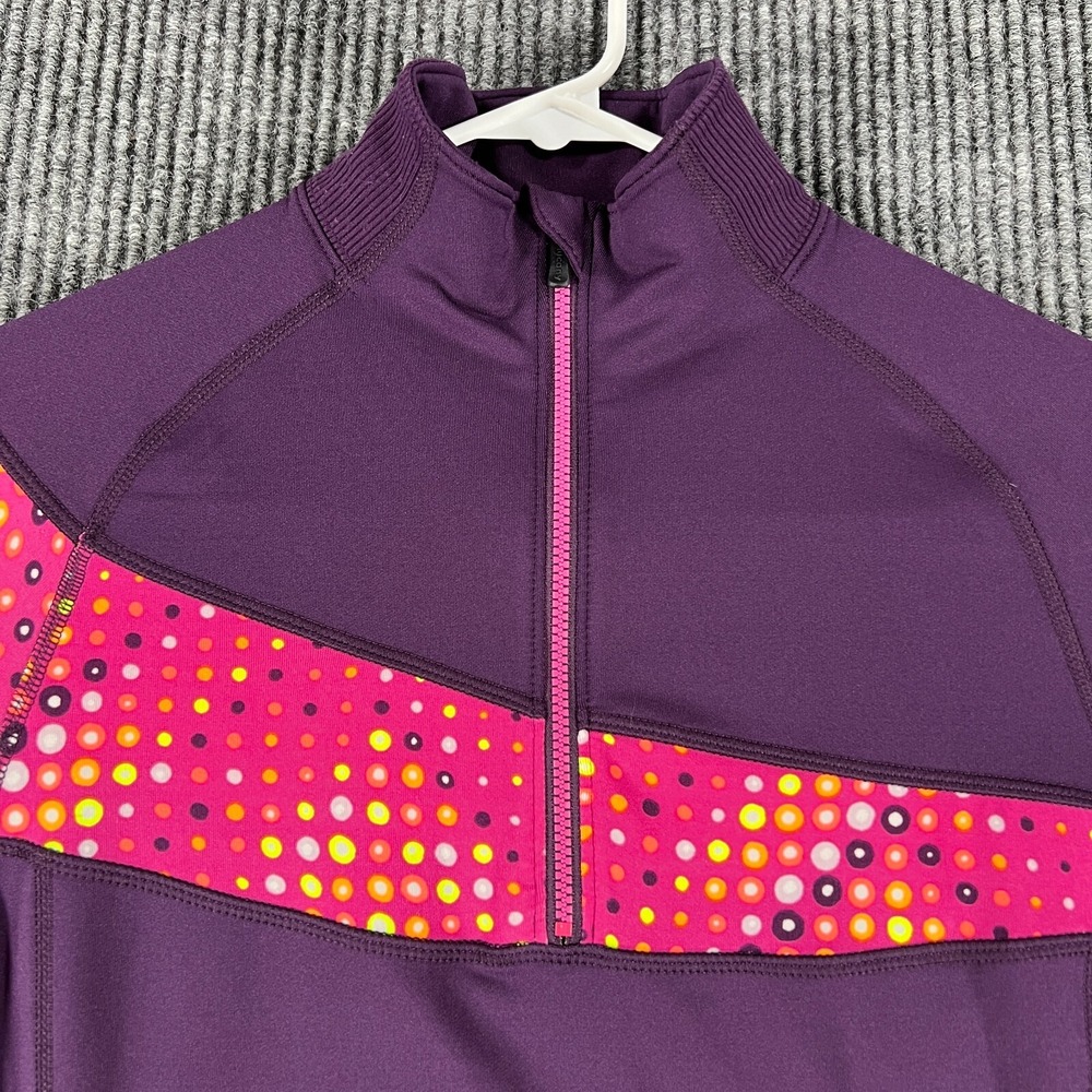 Saucony Shirt Womens XS Extra Small Purple Long Sleeve 1/4 Zip Mock Pullover